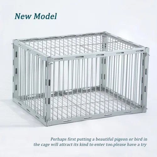 Vista 3 de Trampa para palomas con diseño a prueba de fugas, trampa para pájaros con entrada unidireccional, jaula para pollos y aves para palomas, portátil
