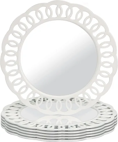 Vista 14 de MAONAME Platos cargadores dorados de 12", juego de 12 unidades, cargador espejo para platos de cena, platos cargadores de plástico con bordes