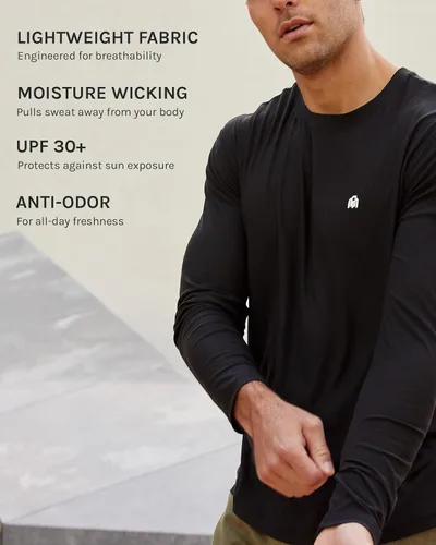 Vista 3 de Camisa deportiva de manga larga para hombre S - 4XL Dri Fit Performance Workout Shirt