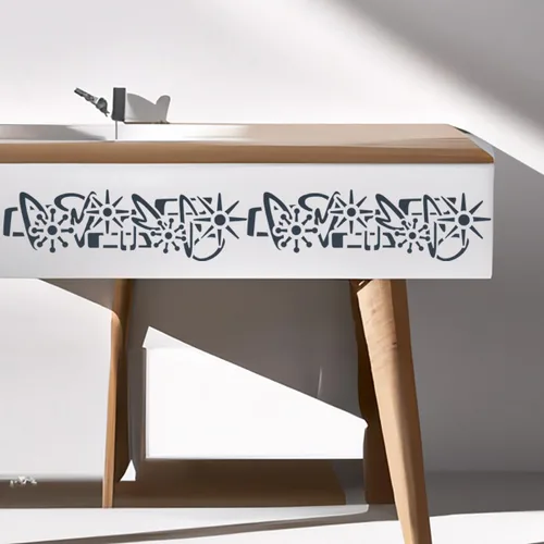 Vista 4 de Plantillas para manualidades, plantillas de textura reutilizables, plantilla geométrica para pintar en madera, muebles, tarjeta, lona, papel, álbum
