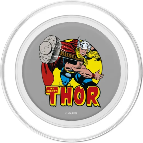 Vista 2 de Marvel Mighty Thor Mjolnir Hammer - Manta vintage PopSockets MagSafe PopGrip para iPhone