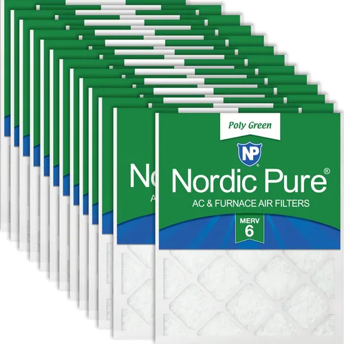 Vista 57 de Nordic Pure 20x20x1 (Tamaño real: 19 1/2 x 19 1/2 x 3/4) Filtros de aire para caldera/aire acondicionado Poly Green MERV 6 – Reduce el polvo