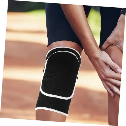 Vista 4 de Hemoton Rodilleras de voleibol par con cojín de esponja gruesa transpirable para mujeres, hombres, jóvenes, deportes, voleibol, baloncesto, fitness