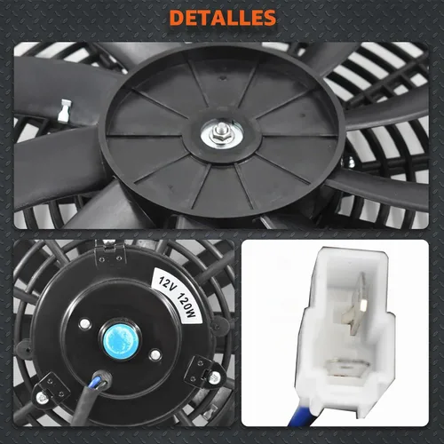 Vista 6 de labwork Kit de relé con cableado y termostato para ventilador eléctrico de radiador de 16" de alto caudal, más de 3000 CFM, interruptor negro