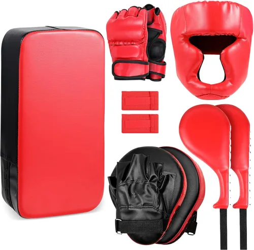 Vista 8 de Gemscream - Juego de Manoplas de Boxeo 10 en 1, Almohadillas de Patada Taekwondo, Manoplas de Boxeo, Almohadillas de Enfoque, Guantes de Boxeo