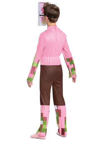 Vista 2 de Disfraz de Zombie Pigman de Minecraft para Niños Multicolor