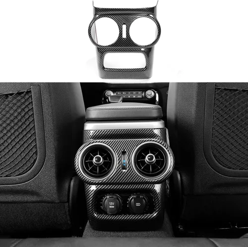 Vista 3 de YOUTOOCAR Cubierta de ventilación trasera de CA con patrón de fibra de carbono compatible con accesorios Kia Stinger 2018-2023