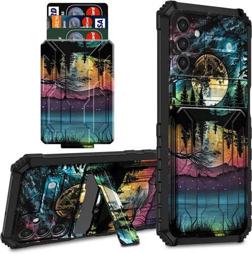 Vista 20 de Para Samsung Galaxy A03S Funda Para Teléfono Galaxy A03S Funda Billetera Con Titular De Tarjeta De Crédito Y Soporte De Doble Capa De PC Duro Funda