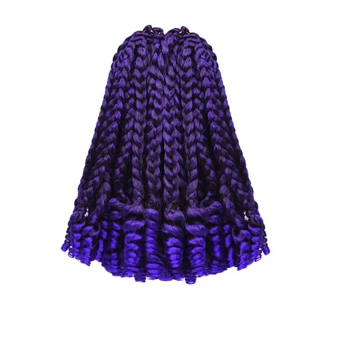 Vista 8 de 7 paquetes de extensiones de cabello diosa con extremos rizados, extensiones de cabello azul degradado para mujeres negras y bebés niños