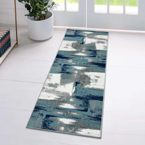 Vista 20 de Luxe Weavers - Alfombra abstracta, Lagos Collection 7558, color azul claro