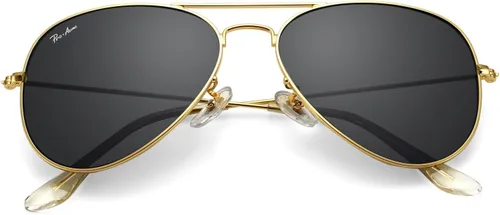 Vista 13 de Pro Acme Classic Aviator Sunglasses Glass Lens Metal UV400 for Men Women A1 café