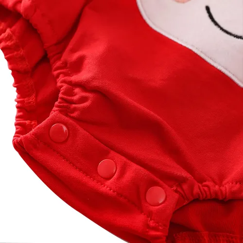 Vista 5 de Bebé recién nacido Niñas Algodón Manga Larga Triángulo Mono Dibujos Animados Apple Imprimir Peleles Trajes Infantiles Botones Mamel