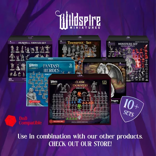 Vista 8 de Wildspire Heroes, NPC Animal Companions & Troll King para miniaturas DND a granel 1.102 in DND Minis Calabozos y Dragones Miniaturas D&D Miniaturas