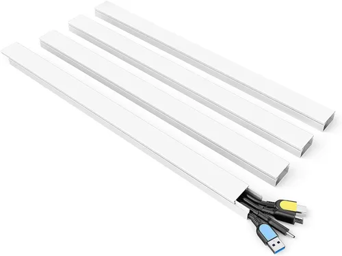 Vista 8 de Fafeicy Kit de cubiertas de cable de pared, kit de ocultación de cables pintable, solución protectora de gestión de cables para oficina en casa
