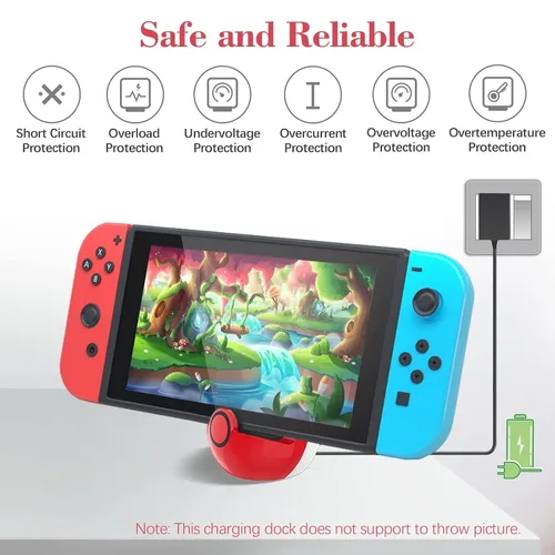 Vista 5 de Antank Charging Dock Compatible with Nintendo Switch and Switch Lite, no Projection Charging Stand, Mini Portable Docking Station Easy for Travel