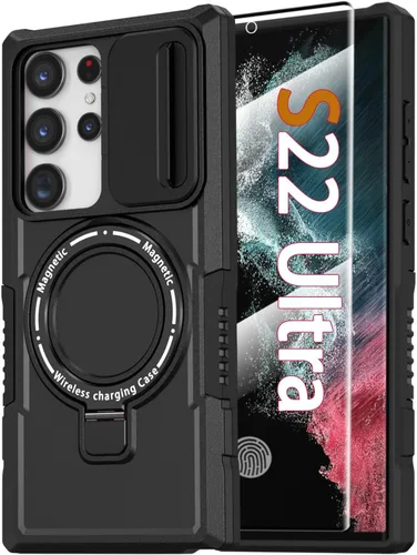Vista 120 de Funda magnética para Samsung Galaxy Note 20 Ultra con soporte de anillo [con protector de pantalla] [Compatible con carga inalámbrica MagSafe] Funda