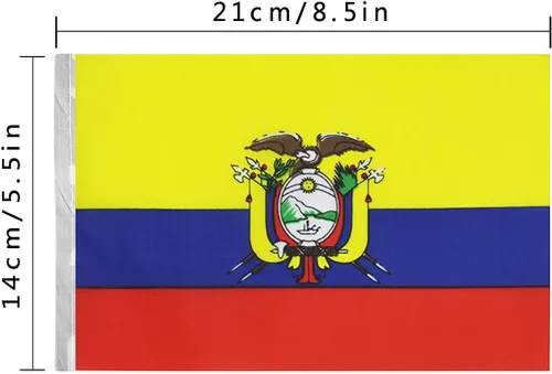 Vista 2 de Bandera de Ecuador, bandera ecuatoriana, 100 pies/76 banderines nacionales del mundo del país, suministros de decoración para fiestas, bares