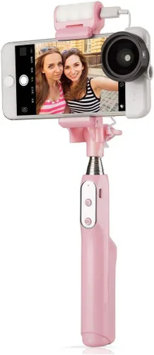 Vista 5 de Sirui SS-01 Smart Selfie Stick con luz LED incorporada, rosa