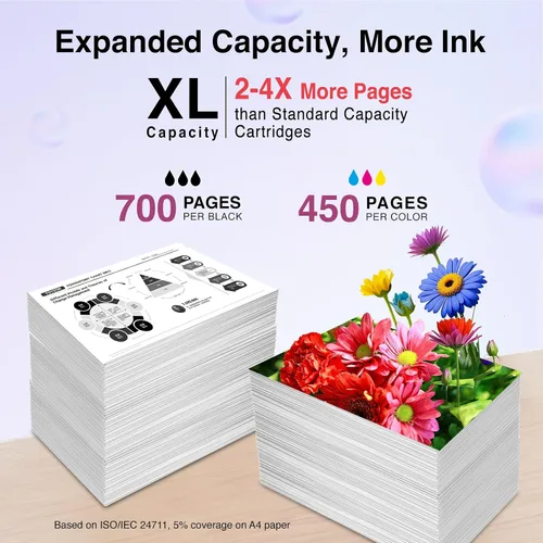 Vista 3 de 65XL Cartucho de tinta para HP Ink 65 XL DeskJet 2600 Deskjet 3700 3755 3720 3722 3723 3752 3758 3772 2652 2655 Envy 5055 5052 5058 Impresora