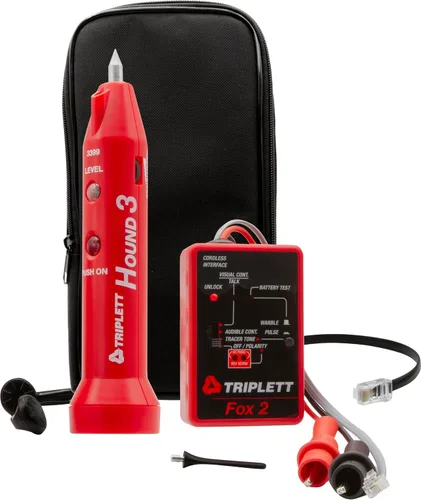 Vista 2 de Triplett 3399 Kit detector de cables premium Fox & Hound con generador de tonos y sonda con sensibilidad ajustable para cable eléctrico, cable LAN