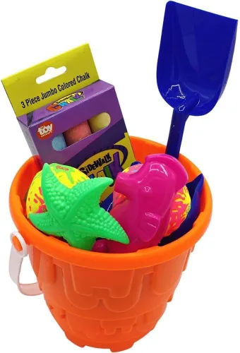 Vista 5 de 4E's Novelty 12 juegos de juguetes de playa, incluye 12 cubos de arena, 12 palas, 24 moldes de arena para niños, cubos de playa pequeños de 5.75