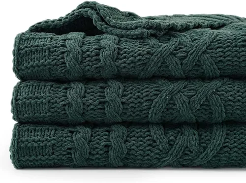 Vista 12 de Battilo Manta Negra para Sofá, Manta de Punto Cable para Cama, Silla, Decoración del Hogar, Manta de Chenilla Tejida Suave y Acogedora, Manta Negro