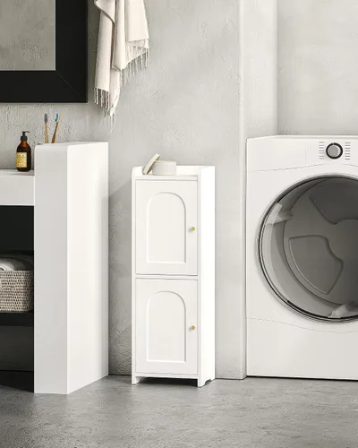 Vista 3 de Hzuaneri Gabinete de almacenamiento del cuarto de baño, pequeño gabinete Blanco