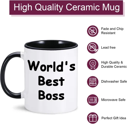 Vista 3 de Regalos personalizados para el día del jefe para hombres y mujeres, taza del mejor jefe del mundo, regalos de oficina para jefe, regalos