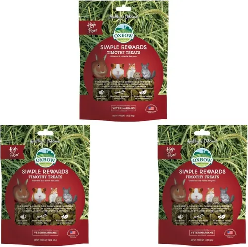 Vista 3 de Oxbow Simple Rewards Treats (3 unidades) - Animales pequeños Timothy 1.4 oz