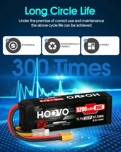 Vista 6 de HOOVO Batería LiPo 11.1V 3S 5200mAh 80C Softcase RC Batería XT60 Enchufe para RC Car RC Truck Avión Helicóptero Barco Carreras RC Hobby