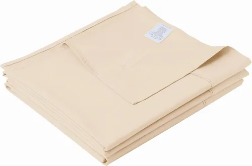 Vista 33 de Sábana Plana de Algodón Individual Solamente, Sábana Superior de 600 Hilos 100% Algodón Egipcio 1 Pieza, Sábanas Planas Frescas y Transpirables Beige