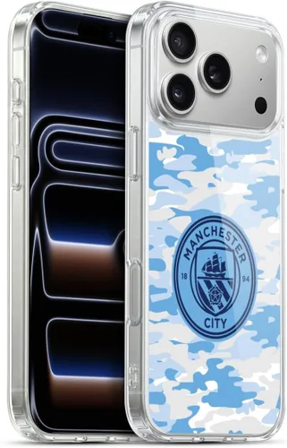Vista 111 de Head Case Designs Funda de gel con licencia oficial del Manchester City Man City FC Blue Moon Badge Camou [protección de grado militar] compatible
