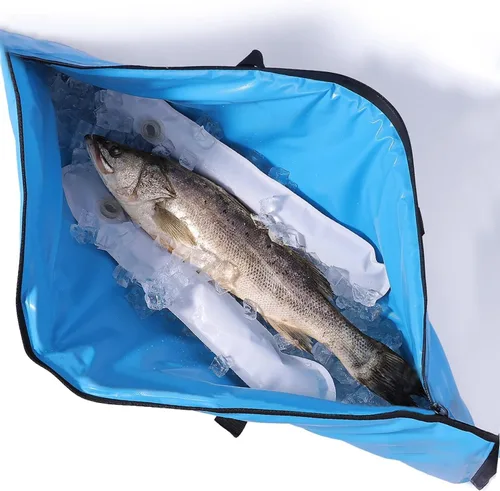 Vista 2 de Bolsa enfriadora térmica Buffalo Gear para peces, 40x18 pulgadas 48x18 pulgadas, a prueba de fugas, bolsa portátil impermeable, mantiene el hielo