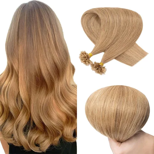 Vista 37 de SEGO Extensiones de cabello humano con micro cuentas, extensiones de cabello humano con micro bucle, lacio, natural, fusión fría, 1.76 oz/paquete