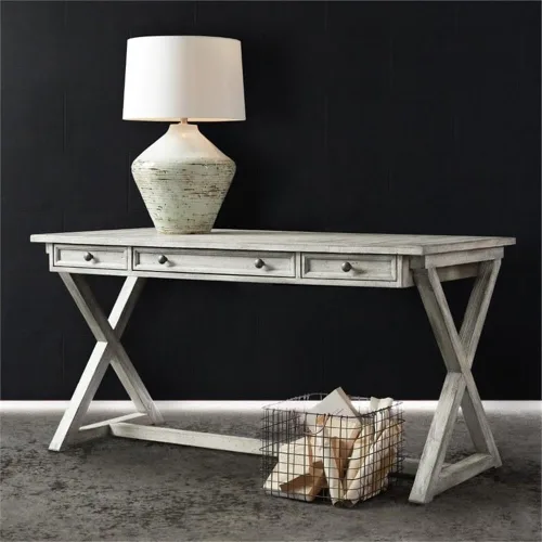 Vista 5 de Hooker Furniture Escritorio para computadora Melange Dixon en gris claro envejecido