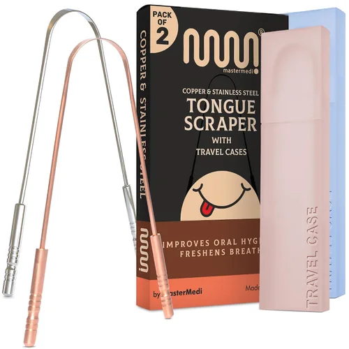 Vista 14 de MasterMedi Raspador de lengua negro con estuches (forma de cuchara, paquete de 2), limpiador de lengua para tratamiento del mal aliento, raspador