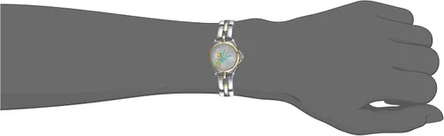 Vista 2 de Disney TK2020 Tinkerbell Silver Sunray Dial reloj de pulsera de dos tonos para mujer