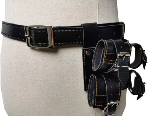 Vista 4 de BLESSUME Swords - Funda de rana negra con cinturón, cinturón medieval con cordones cruzados