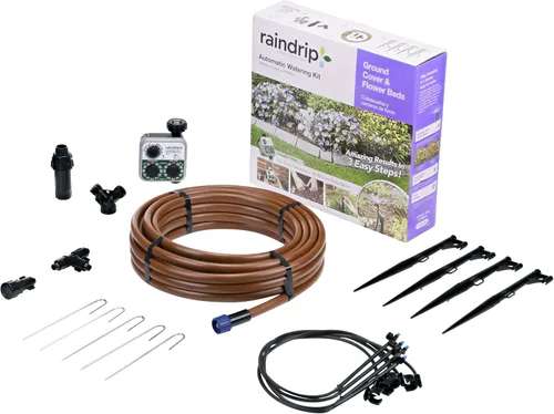 Vista 13 de Raindrip R560DP Sistema de riego por goteo, sistema de riego por goteo automático con temporizador para maceteros y canastas colgantes, riega hasta