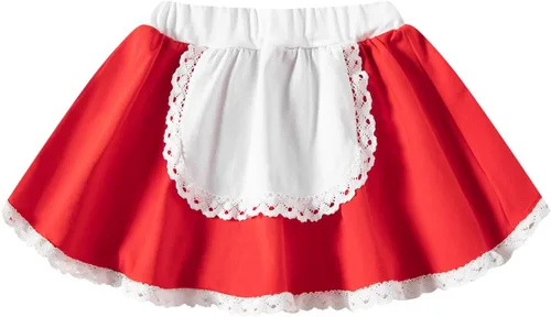 Vista 4 de Baby Gilrs - Falda de Halloween con capucha roja con capa