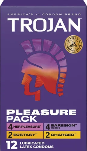 Vista 15 de Trojan Bareskin - Preservativos finos, paquete variado Everythin, condón de látex lubricado, 10