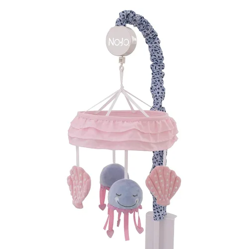 Vista 15 de NoJo Peluche elefante gris y blanco Nubes hinchadas Móvil musical