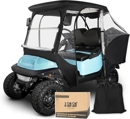 Vista 8 de 10L0L Carcasa para carrito de golf para 4 pasajeros para Club Car Precedent de 57 pulgadas, cubierta de lluvia transparente impermeable 600D