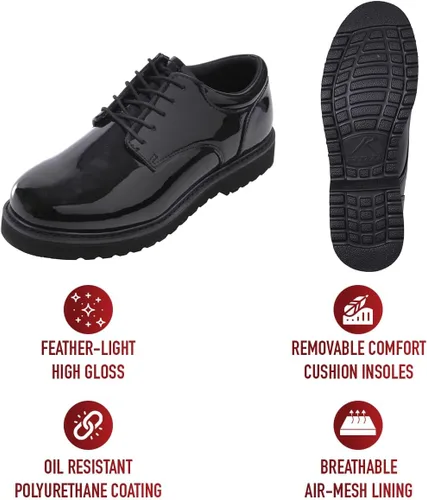 Vista 6 de Rothco Zapato de trabajo de vestir Oxford uniforme Negro