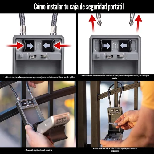 Vista 6 de Master Lock Caja de llaves de alta capacidad, dial de combinación, cable removible