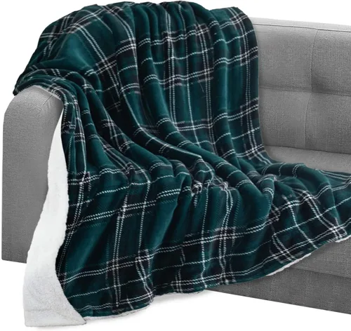 Vista 29 de Elegant Comfort Manta, Manta Reversible de Franela Sherpa, Ultra-Suave, Mullida, Acogedora y Afelpada - Manta Decorativa Ligera para Todas las Gris
