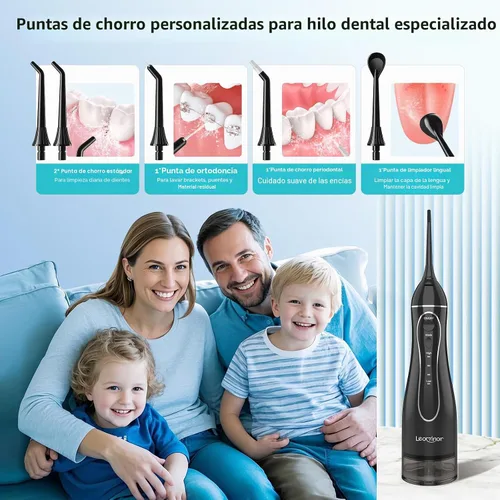 Vista 7 de Aetiovek Leominor - Hilo dental portátil para agua, 10.14 fl oz. irrigador oral actualizado con tanque removible, IPX7 resistente al agua, limpiador