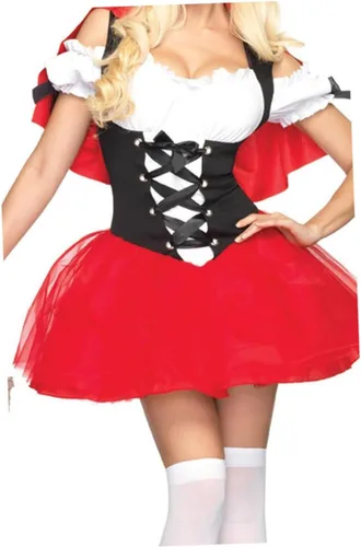 Vista 4 de CHILDWEET Traje de cosplay con velo, disfraz rojo, disfraz de Aldult Cosplay