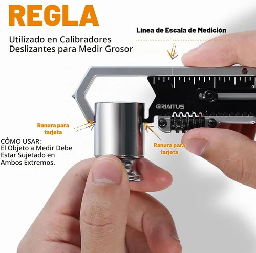 Vista 6 de Llavero pequeño multiherramienta con llave ajustable de bolsillo 9 en 1 para tornillos con mini palanca extractor de clavos herramienta calibrador