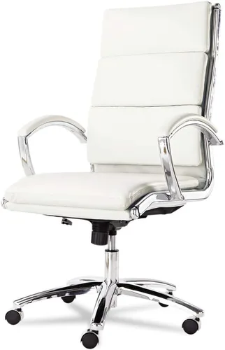 Vista 14 de Alera, Red Neratoli Series Highback silla giratoria/inclinable, cuero suave, marco cromado, respaldo alto Blanco